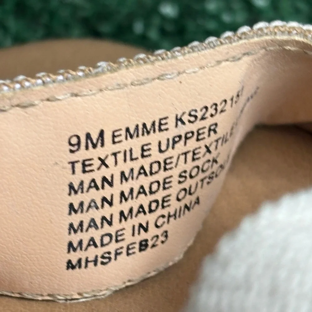 Kensie Emme Elastic Strap Platform Comfort Casual Slingback Sandal Beige Women 9